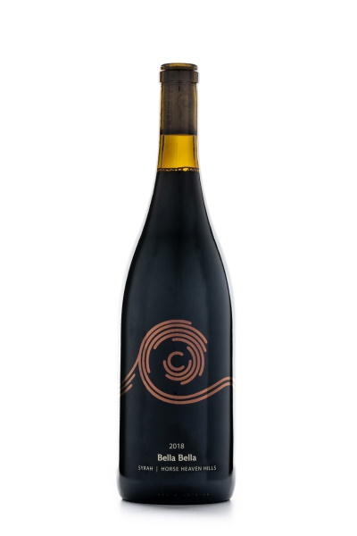 A bottle shot of 2017 Cedar River Cellars Bella Bella  Syrah